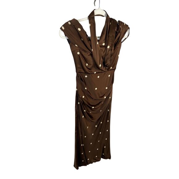 LPA Luisa Midi Dress Satin Polka Dot Retro Glam Formal Party Hoco Statement XXS - Picture 5 of 10